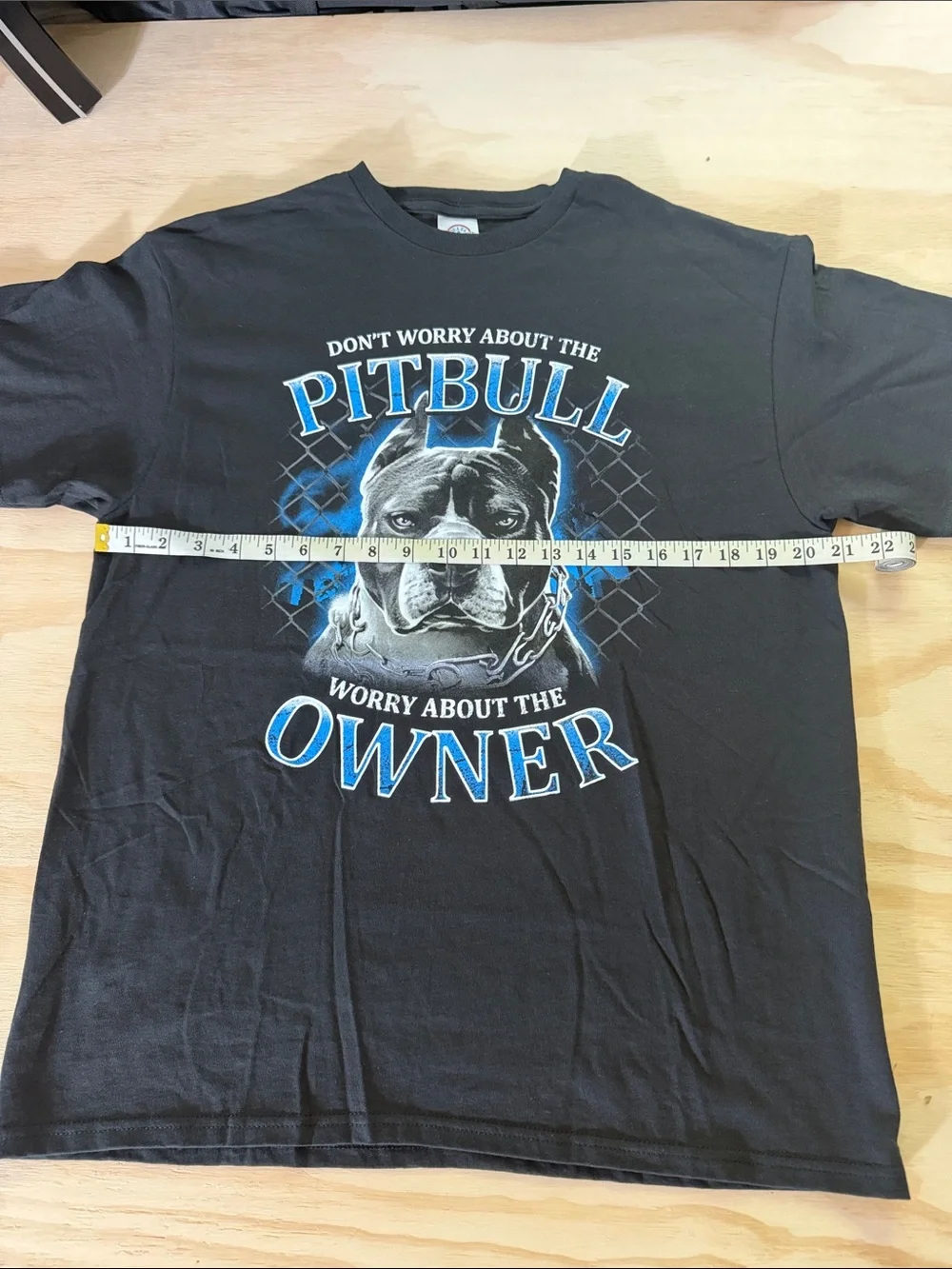 Delta Pitbull Graphic Tee - Black with Blue Accents
